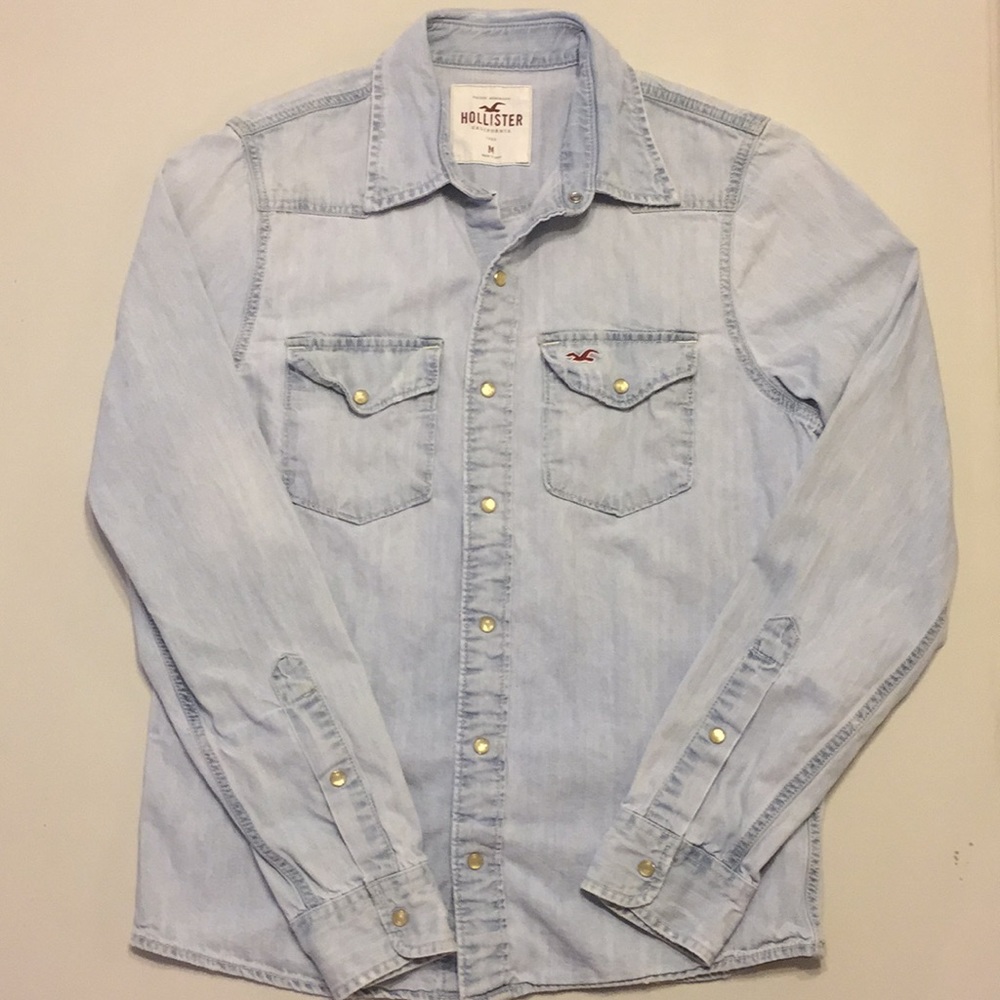 Men’s Pearl Snap Denim Shirt, Great Condition!